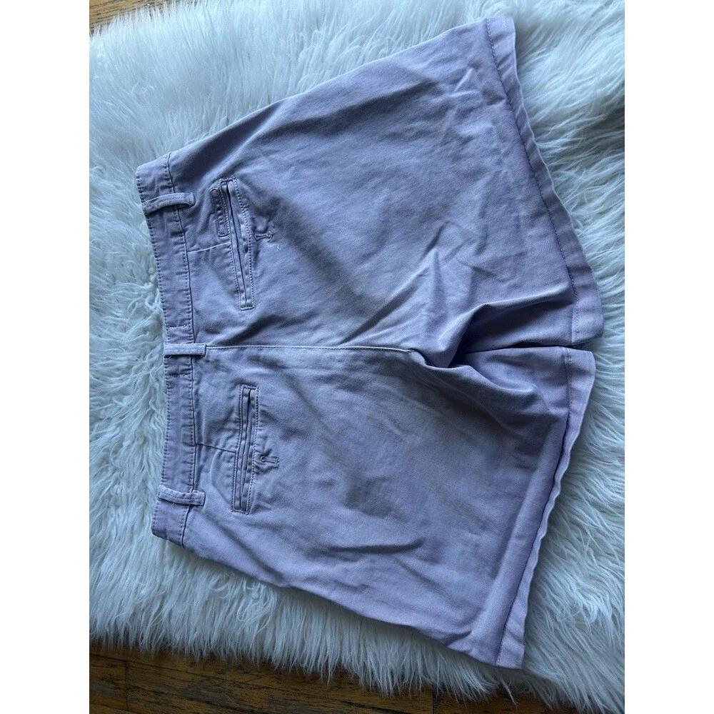 Anthropologie Chino 27 Relaxed Shorts Lilac Khaki Cotton Blend Summer - Picture 8 of 12